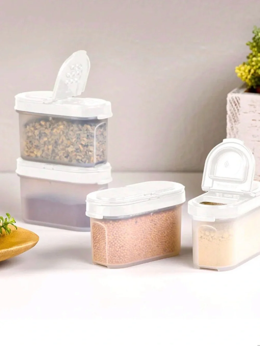 NEW. Tupperware White Flip-Top spice containers. 16 small, 8 large
